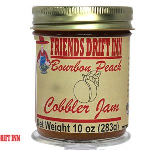 Jar Bourbon Peach Cobbler Jam made by Friends Drift Inn