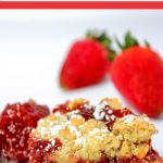 Strawberry Jam Bar sprinkled with sugar and fresh strawberries