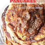 Top Down Shot of Stacked Apple Butter Pancakes and Fork