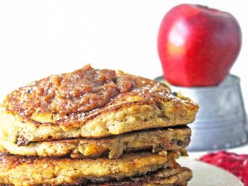 Apple butter pancakes stack