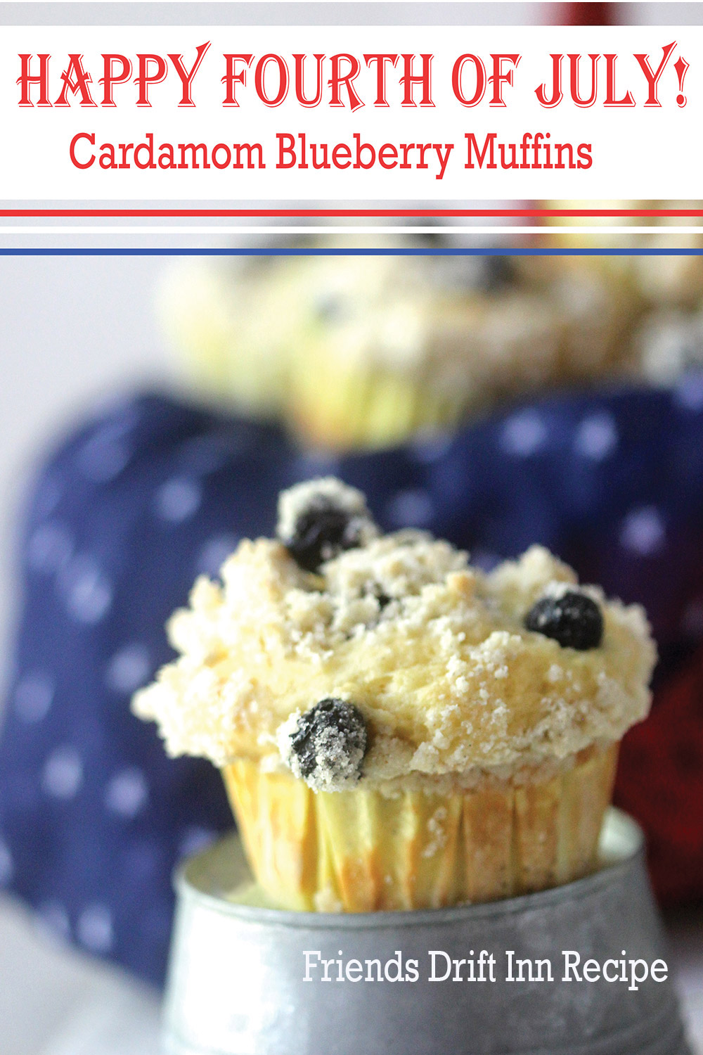 Happy Fourth of July Cardamom Blueberry Muffins Recipe