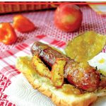 Peach Habanero Hot Dog Topping