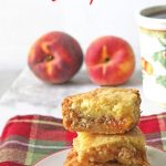 Bring a taste of summer to holiday cookie exchange! Peach Cobbler Jam Bars