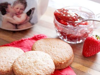 Strawberry Jam Sugar Cookies with Cupid Teapot for Valentines Day