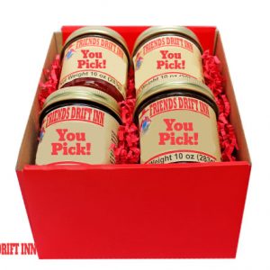 Customize a 4 pack of gourmet gift foods from Friends Drift Inn