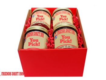 Customize a 4 pack of gourmet gift foods from Friends Drift Inn