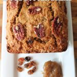 Fancy loaf of pecan studded apple butter bread