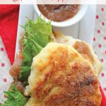 Apple butter ham biscuit with lettuce