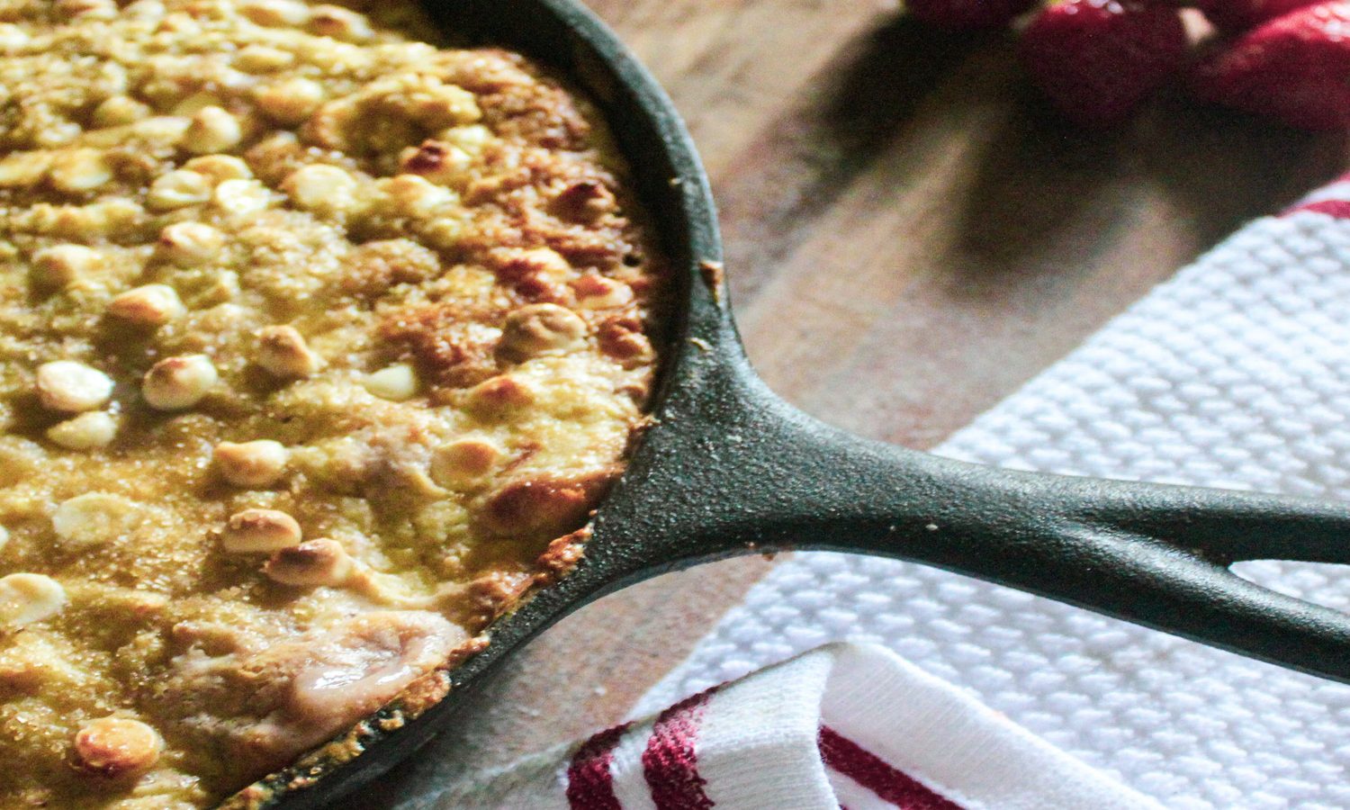 Cast iron skillet with cobbler