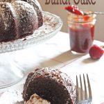 Chocolate Bundt Cake is moist with strawberry jam