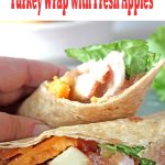 Hand grabbing a turkey wrap