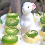 Easy Deviled Eggs for Easter with jalapeno peppers