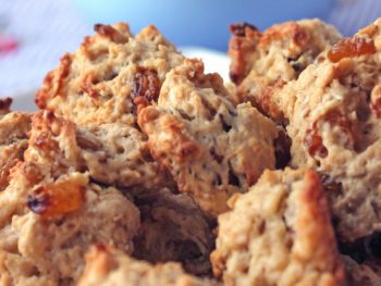 Oatmeal Raisin Cookies with bourbon soaked golden raisins