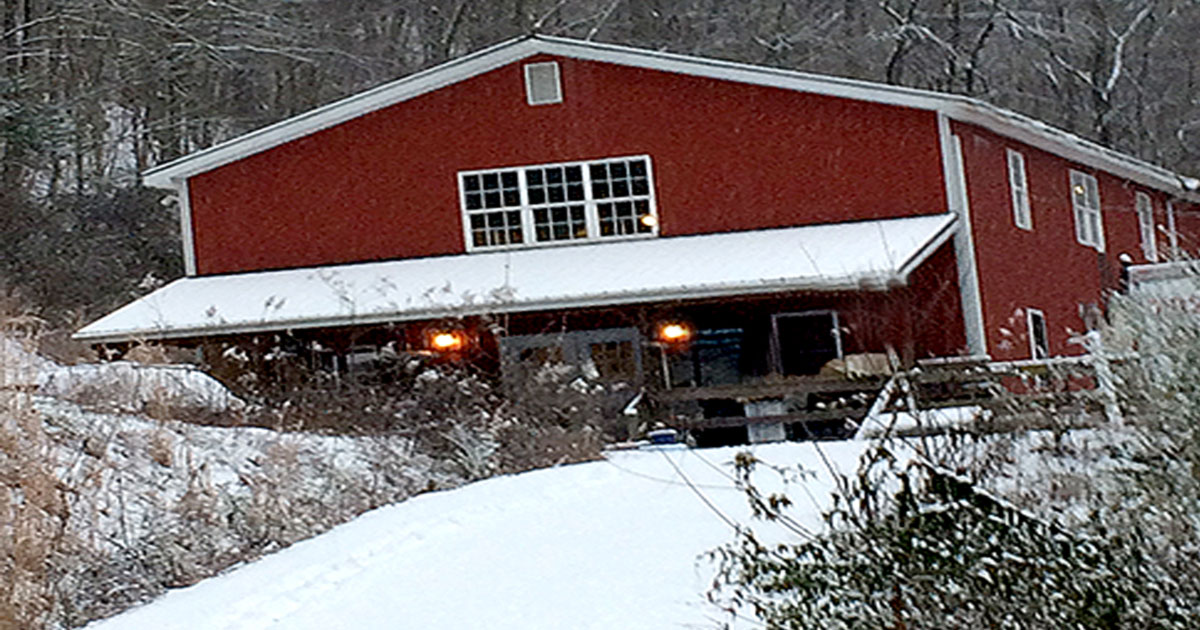 Friends Drift Inn Big Red Barn Winter Snow